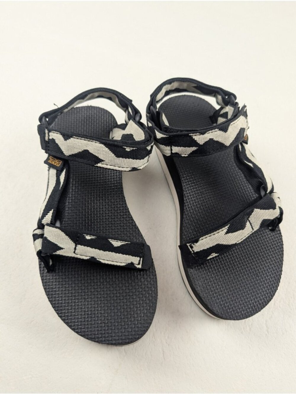 Teva Flatform Universal Sandal Womens 5 Black Platform Adjustable Strappy FLAW